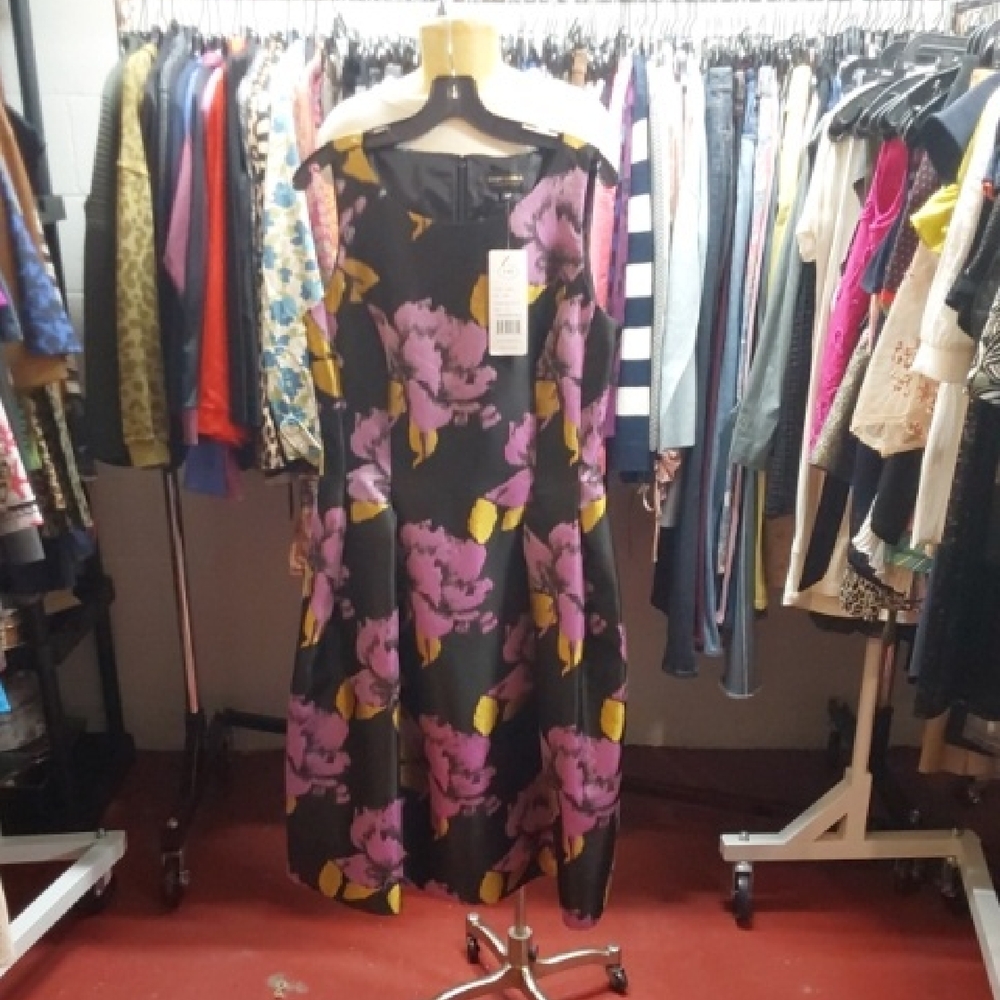 Floral Black and Purple Dress